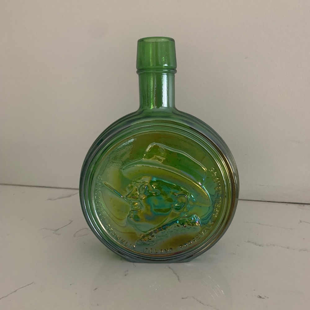 Wheaton Glass Franklin D. Roosevelt First Edition Carnival Glass Bottle
